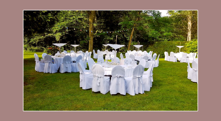 Deko einer Gartenhochzeit